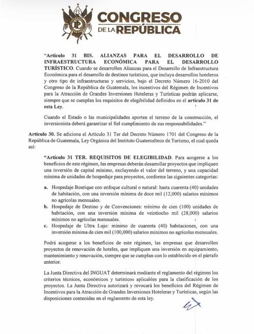 La reforma plantea un r&eacute;gimen de incentivos con montos m&iacute;nimos de inversi&oacute;n seg&uacute;n la categor&iacute;a del proyecto (boutique, convenciones o ultra lujo). (Imagen: captura de pantalla)