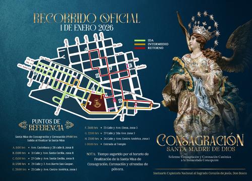 Recorrido oficial de la imagen de la Inmaculada Concepci&oacute;n en este 1 de enero. (Foto: Comit&eacute; de Procesiones - Don Bosco Oficial)