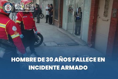 La v&iacute;ctima es un hombre de aproximadamente 30 a&ntilde;os. (Foto: Bomberos Municipales)