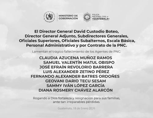 Un total de ocho polic&iacute;as fueron asesinados este domingo 18 de enero. (Foto: PNC)