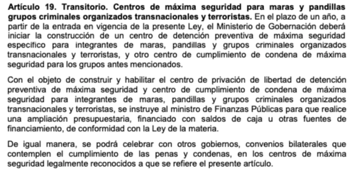 Art&iacute;culo 19 de la Ley para el Combate Frontal a las Actividades Delictivas de las Maras &ldquo;Ley Antipantidillas&rdquo;, Decreto 11-2025. (Foto: captura de pantalla)