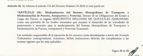 El Gobierno destin&oacute; un monto menor al solicitado para el proyecto del metro, considerando que se trata de una promesa de campa&ntilde;a. (Imagen: captura de pantalla