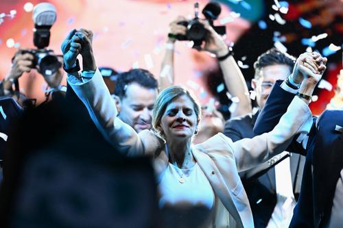 La presidente electa tras su discurso de victoria. (Foto: AFP)