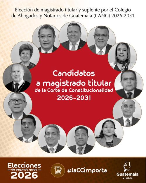 Estos son los candidatos a magistrados de la CC por parte del Colegio de Abogados. (Foto: Guatemala Visible)