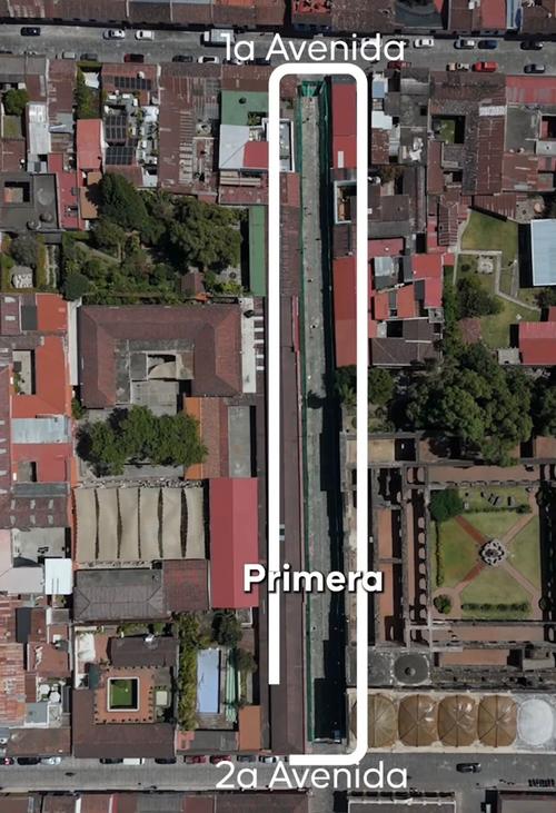El primer tramo en el que se est&aacute; trabajando es en la primera y segunda avenida de la 6 calle (Foto: Captura de video/Municipalidad de Antigua Guatemala)