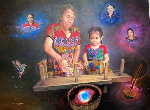 La obra central de esta exposici&oacute;n es un conmovedor homenaje a las mujeres fundamentales en su vida. (Foto: Carlos Sotz/Colaborador)