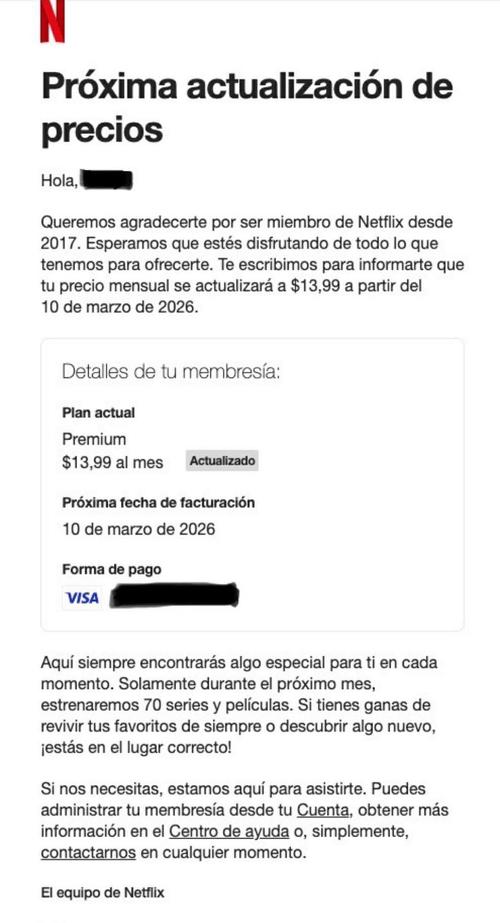 alza precios netflix