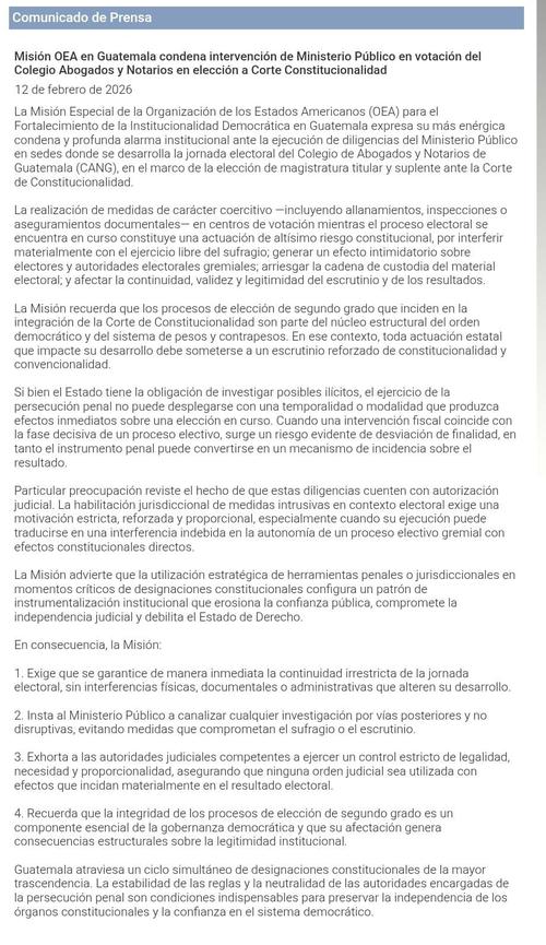 La OEA inst&oacute; a investigar sin afectar la votaci&oacute;n. (Imagen: captura de pantalla)