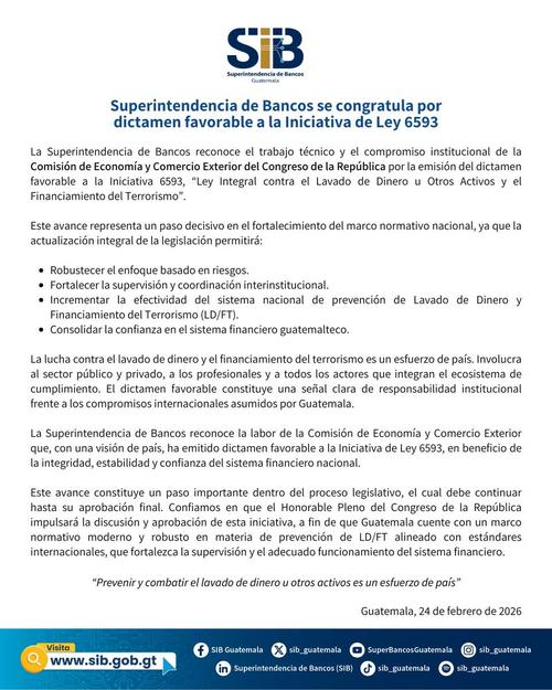 El dictamen favorable tambi&eacute;n fue interpretado como una se&ntilde;al de responsabilidad institucional frente a compromisos internacionales asumidos por Guatemala en la materia. (Imagen: SIB)