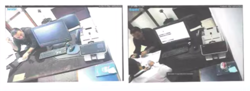 Pedro Duque fue captado en una agencia bancaria. (Foto: captura de pantalla)