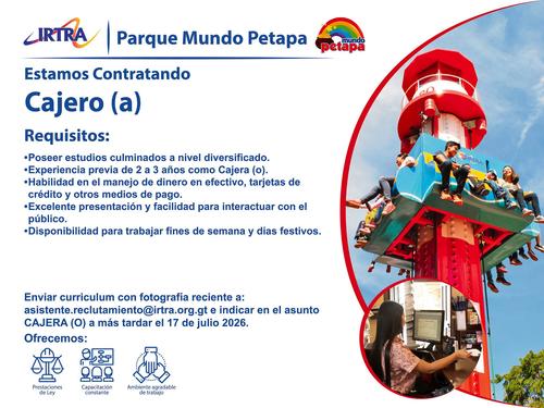 Esta plaza aplica para el parque de la Petapa. (Foto: Irtra)