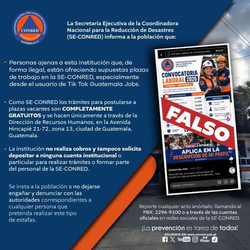 Comunicado de Conred.