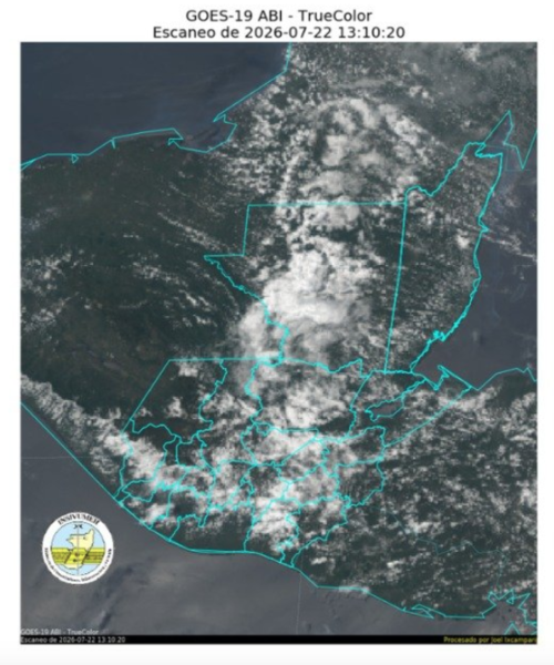 El mapa muestra de forma satelital a Guatemala. (Foto: Insivumeh)