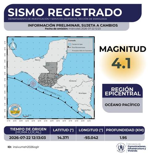 Un nuevo sismo se ha reportado este mediod&iacute;a. (Foto: Insivumeh)
