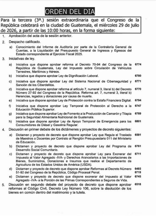 El Pleno evaluar&aacute; iniciativas sobre la Ley del Sistema Nacional de Ciberseguridad, estafas digitales y la reforma al Impuesto sobre Circulaci&oacute;n de Veh&iacute;culos. (Imagen: captura de pantalla) 