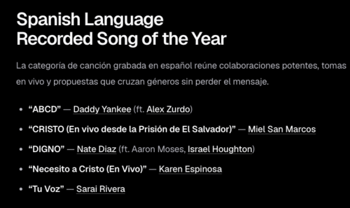 Miel San Marcos, Dove Awards, nominados, Daddy Yankee. noticias, guatemala, soy502