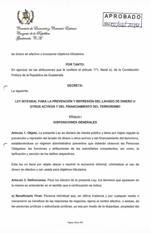 El reglamento ser&aacute; elaborado por la Intendencia de Verificaci&oacute;n Especial y sometido al Presidente para su aprobaci&oacute;n. (Imagen: captura de pantalla)