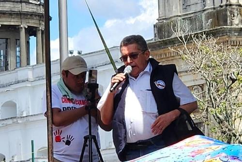 Joviel Acevedo, m&aacute;ximo l&iacute;der del STEG, negoci&oacute; en el 2022 el Pacto Colectivo en Condiciones de Trabajo con el gobierno de turno de Alejandro Giammattei. (Foto: Archivo/Soy502)