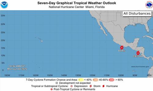 La tormenta tropical "Cristina" afectar&aacute; principalmente en las costas del Pac&iacute;fico. (Foto: NOAA)