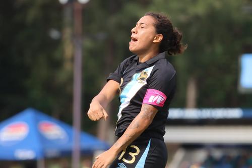 Aisha Sol&oacute;rzano marc&oacute; el &uacute;nico gol de Guatemala en el amistoso. (Foto: FFG)