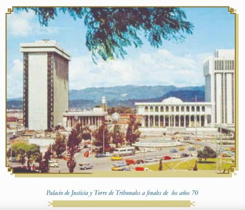Im&aacute;gen extra&iacute;da de documentos del OJ en donde se observa el edificio del Ministerio de Finanzas, Corte Suprema de Justicia y Torre de Tribunales. (Foto: OJ/Soy502)
