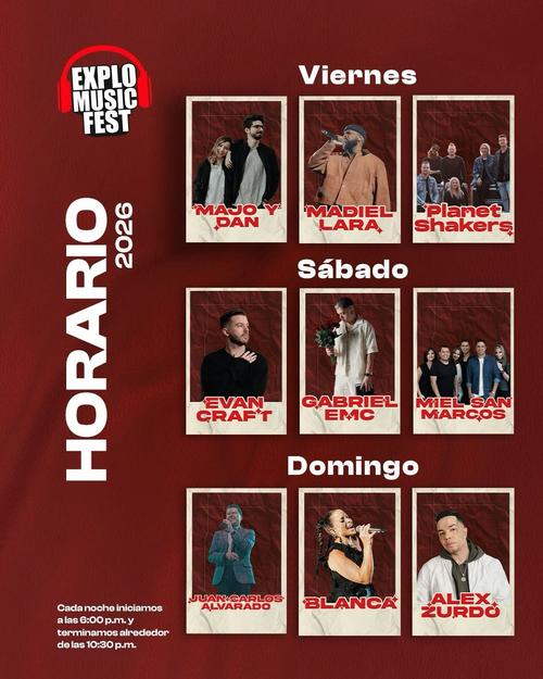 Estos son los artistas confirmados para los tres d&iacute;as en la Explo 2026. (Foto: Explo)