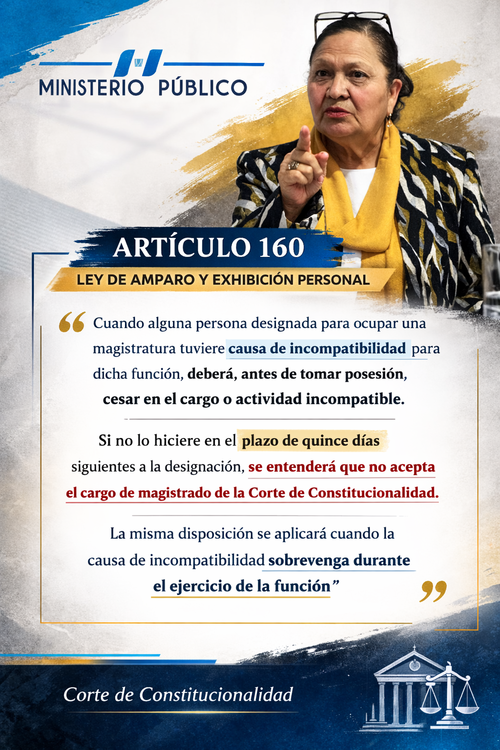 Si Porras es electa como magistrada de la CC, La Ley de Amparo y Exhibici&oacute;n Personal la obligar&iacute;a a renunciar al Ministerio P&uacute;blico antes que finalice marzo. (Foto: Soy502)