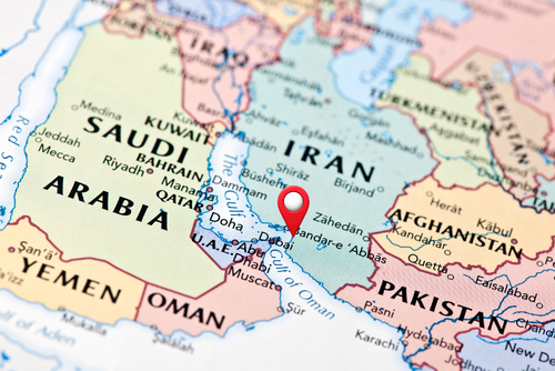 Ubicaci&oacute;n del estrecho de Ormuz. (Foto: Canva/Soy502)