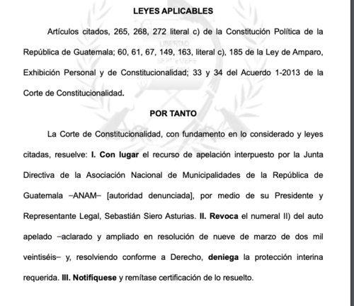 Parte de la resoluci&oacute;n de la CC. (Foto: captura de pantalla)