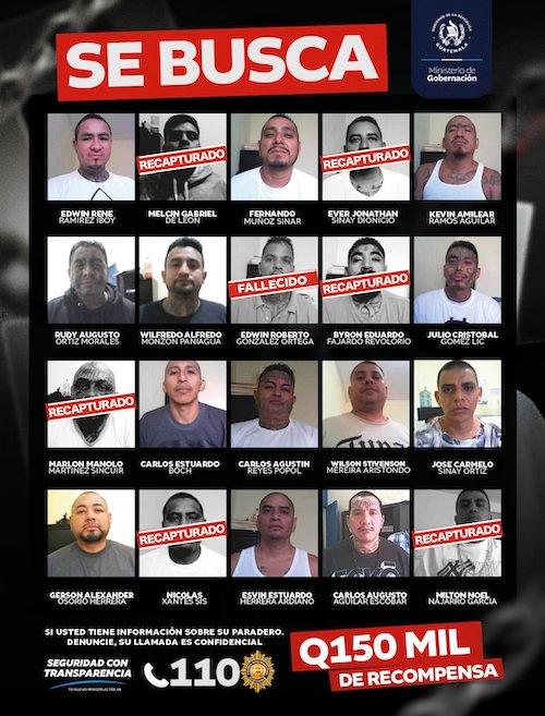 Ellos son los 20 fugados de Fraijanes II.