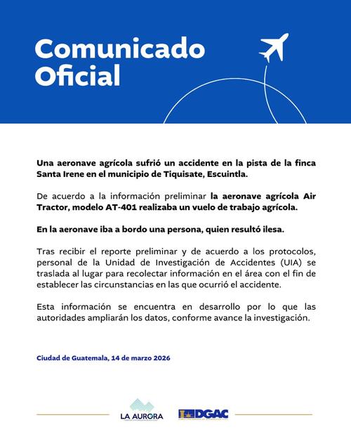 Este fue el comunicado de la DGAC. (Imagen: X)