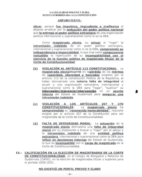 Los abogados se&ntilde;alaron las violaciones de Lemus que deber&iacute;an tomarse en cuenta para que no juramente como magistrada. (Foto: Redes Sociales)