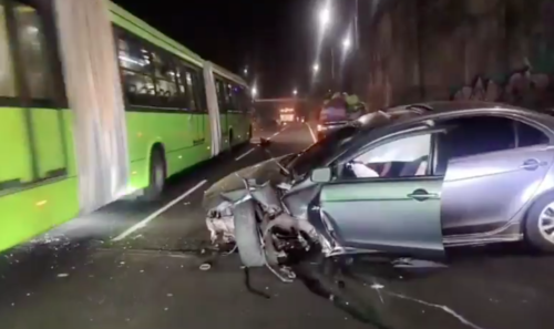 El hecho sucedi&oacute; durante las primeras horas de este martes. (Foto: Captura de video/PMT Villa Nueva)