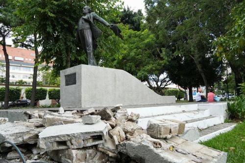 Este fue el da&ntilde;o que tuvo el monumento en 2025.  (Foto: Archivo/Soy502)