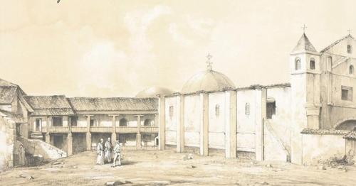Convento de San Jer&oacute;nimo en 1844, dibujado por B. van Lockhorst. (Foto: Verapaseando por la Historia)