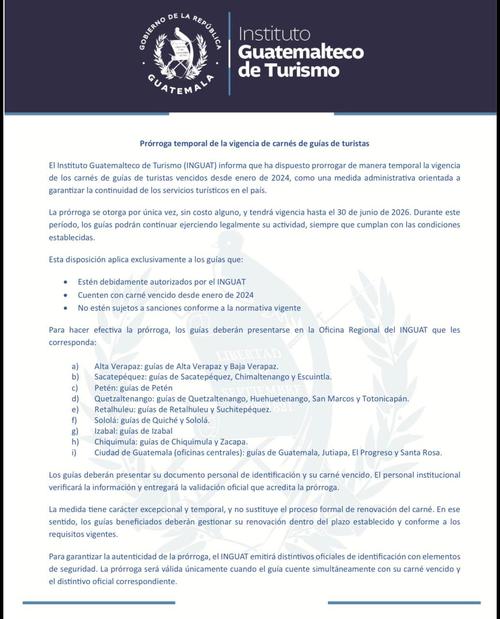 Esta medida solo aplica a gu&iacute;as autorizados que no tengan sanciones vigentes. (Imagen: INGUAT)