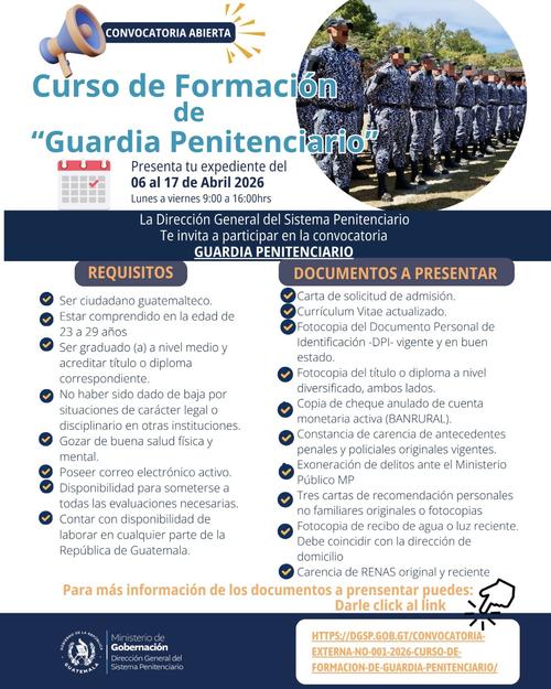 Convocatoria del Sistema Penitenciario. (Foto: SP)