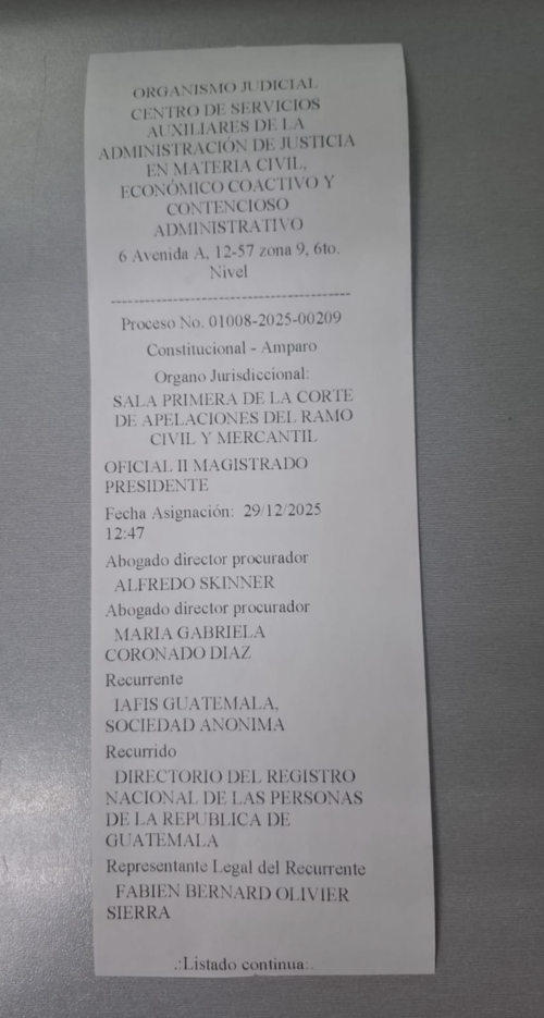 El actual magistrado suplente figura como abogado de la empresa Iafis. (Foto: Crist&oacute;bal V&eacute;liz / Soy502)