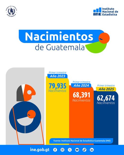 Esta es la cantidad de nacimientos de los &uacute;ltimos a&ntilde;os en Guatemala, seg&uacute;n el INE. (Foto: INE/Soy502)