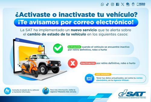 sat activaci&oacute;n veh&iacute;culo