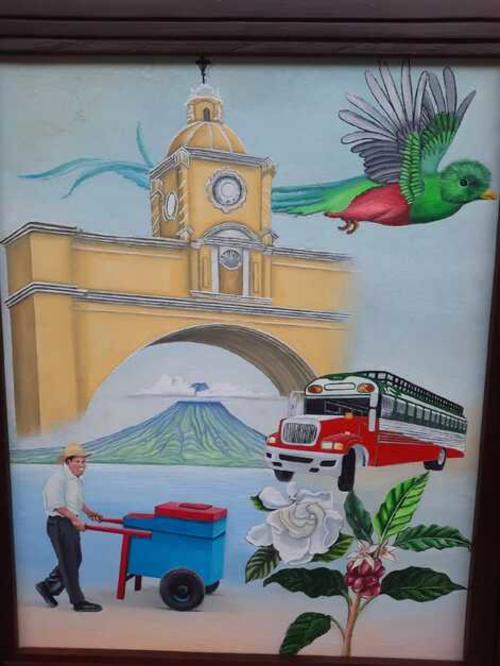 Los &iacute;conos guatemaltecos inspiran sus obras de arte. (Foto: Rudy L&oacute;pez/Colaborador)