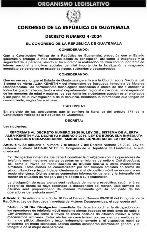 El Decreto 4-2024 busca implementar mensajes con fotograf&iacute;as mediante telefon&iacute;a m&oacute;vil. (Imagen: captura de pantalla)
