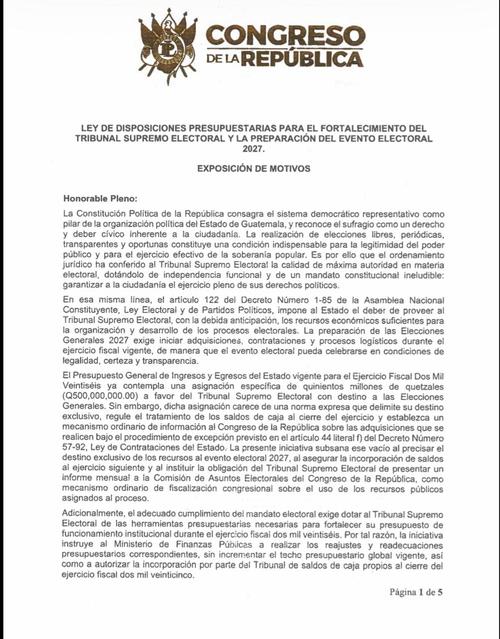 El presupuesto destinado para la organizaci&oacute;n electoral asciende a Q500 millones. (Imagen: captura de pantalla) 
