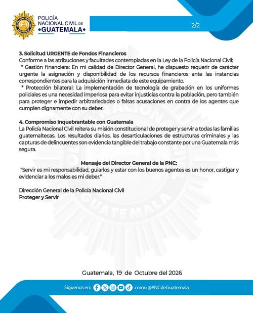 La instituci&oacute;n asegura que las investigaci&oacute;n ya est&aacute;n en curso. (Foto: PNC)
