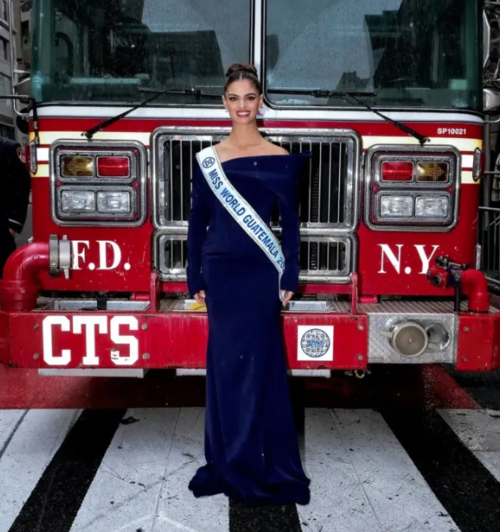 Miss Mundo Guatemala, bombero, voluntario, visita, Nueva York, cuerpo, soy502, guatemala, noticias, fama, gente 1