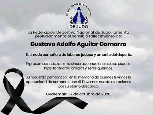 La Federaci&oacute;n Deportiva Nacional de Judo tambi&eacute;n expres&oacute; sus condolencias a la familia. (Foto: Federaci&oacute;n Deportiva Nacional de Judo)