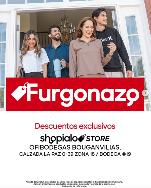 Shopialo Store, furgonazo, ofertas, marcas, compras, ropa, Guatemala, Soy502