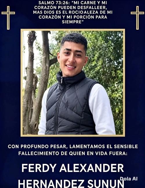 Ferdy Alexander Hernandez Sunun es otra de las v&iacute;ctimas halladas sin vida. (Foto: Redes sociales)