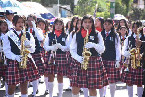 Alumnas del IFEBO participaron en el recorrido. (Foto: Erick Colop)