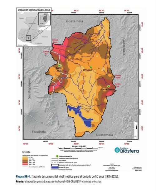 Los acu&iacute;feros de la Regi&oacute;n Metropolitana han perdido al menos 30% del agua disponible desde 1975. (Imagen: captura de pantalla/Instituto Bi&oacute;sfera)